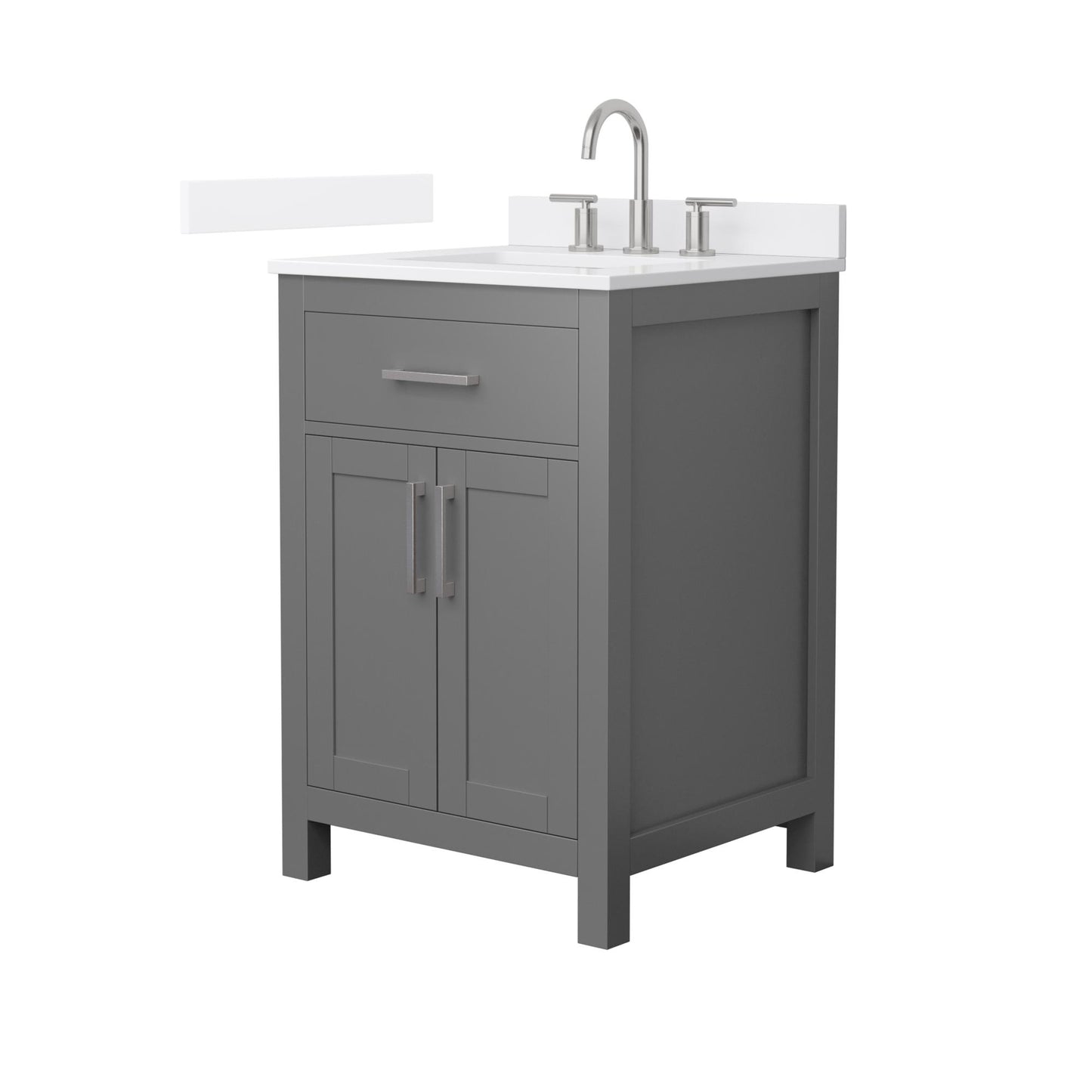 Beckett Bathroom Vanity with Countertop 24 inch Single Sink 3-hole Faucet Setup
