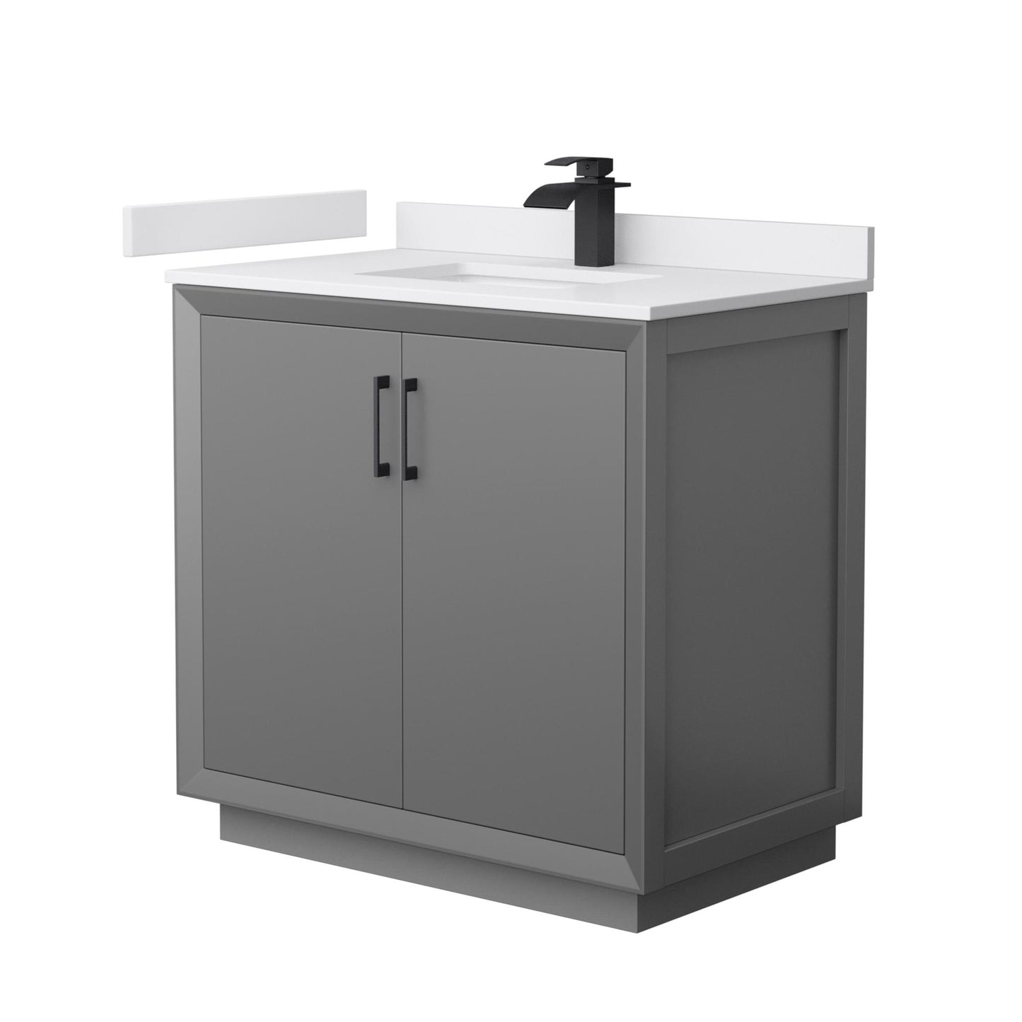 Strada Bathroom Vanity with Countertop 36 inch Single Sink Single hole Faucet Setup
