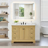Custom image for Honey Oak with Matte Black Trim / White Quartz / No Mirror