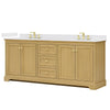 Custom image for Honey Oak with Brushed Gold Trim / White Cultured Marble / No Mirror
