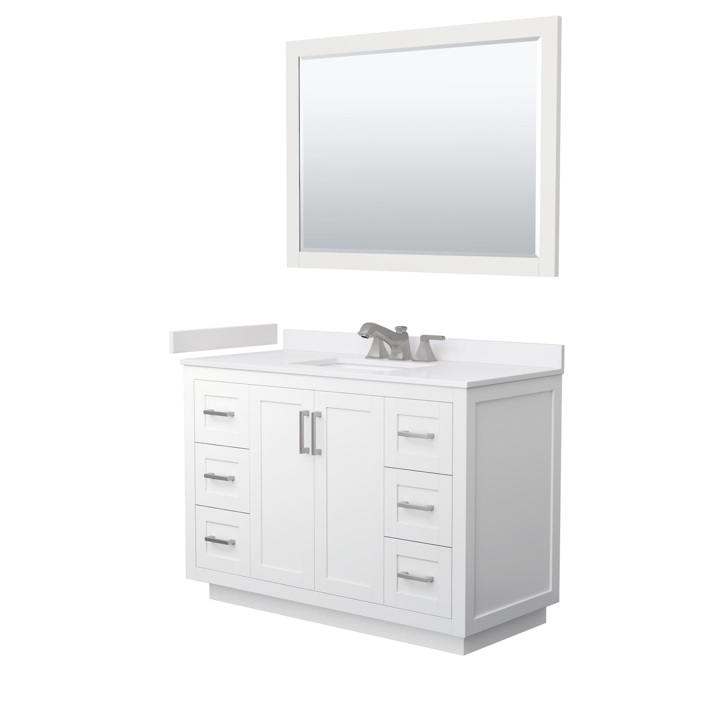 Miranda Bathroom Vanity with Countertop 48 inch Single Sink 3-hole Faucet Setup
