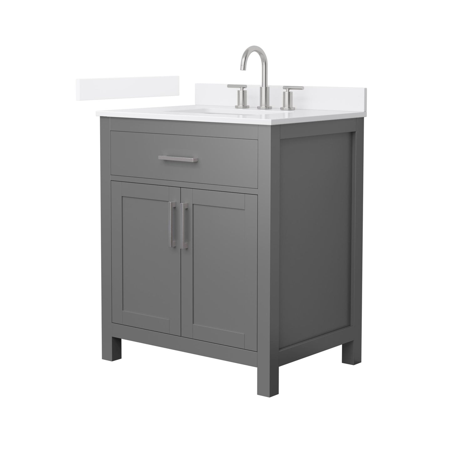 Beckett Bathroom Vanity with Countertop 30 inch Single Sink 3-hole Faucet Setup