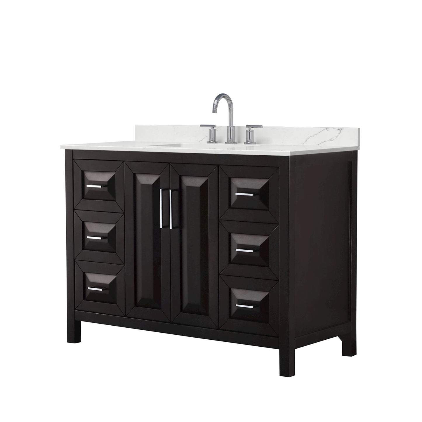 Daria Bathroom Vanity with Countertop 48 inch Single Sink 3-hole Faucet Setup