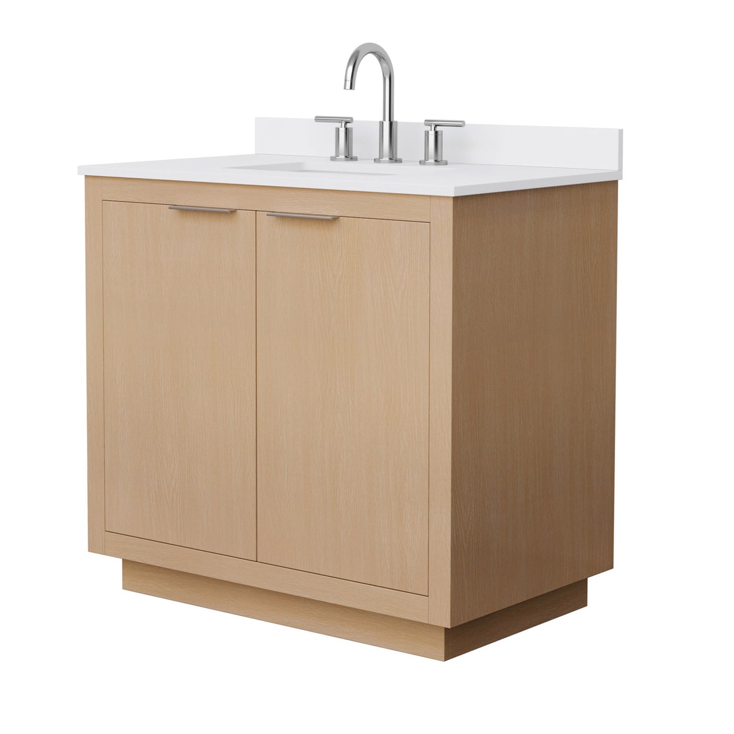 Maroni Bathroom Vanity with Countertop 36 inch Single Sink 3-hole Faucet Setup