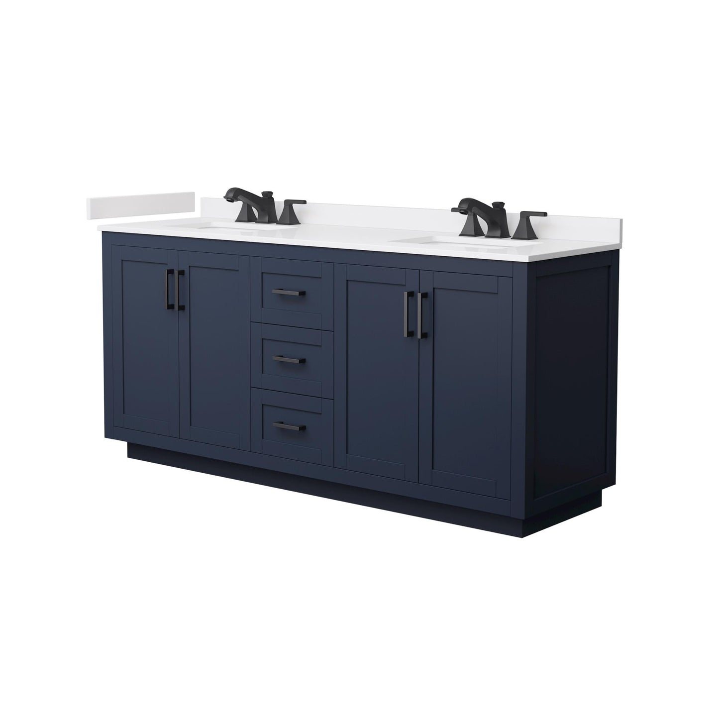 Miranda Bathroom Vanity with Countertop 72 inch Double Sink 3-hole Faucet Setup