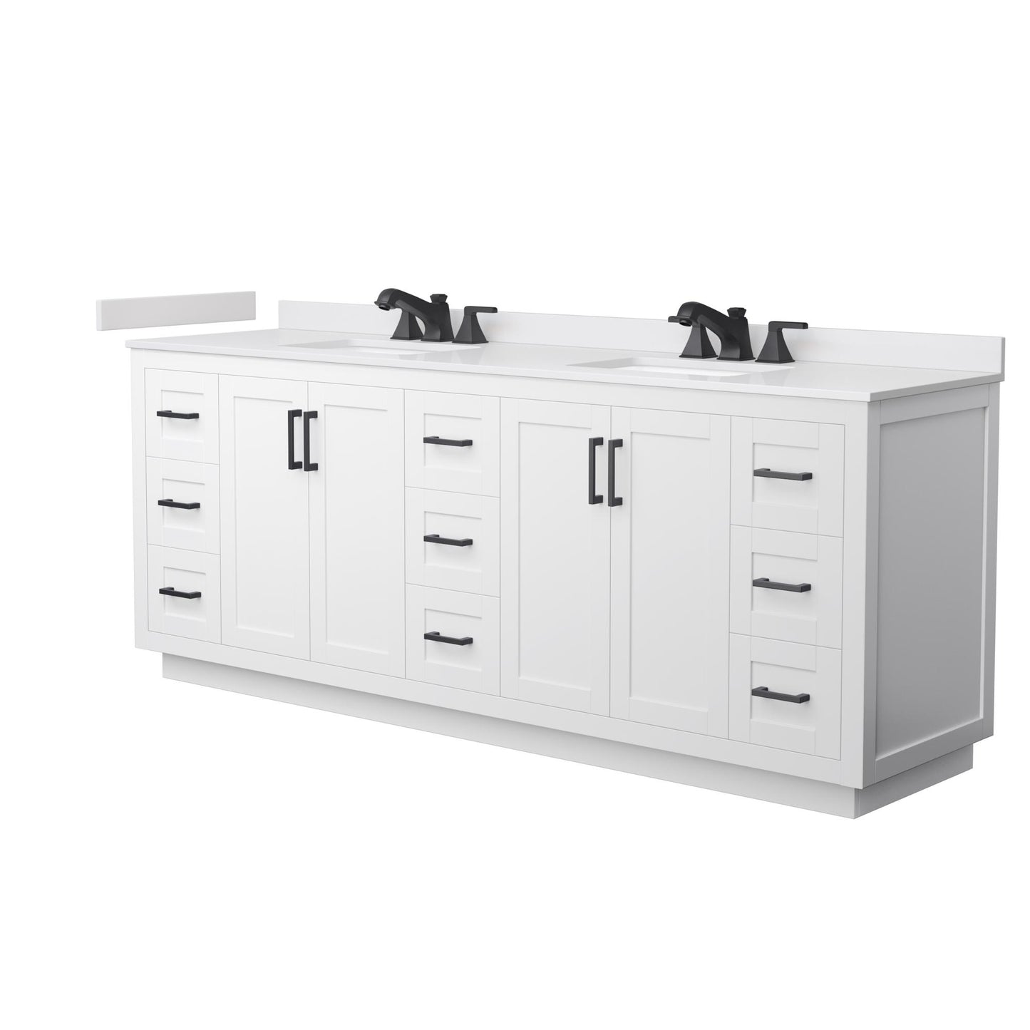 Miranda Bathroom Vanity with Countertop 84 inch Double Sink 3-hole Faucet Setup