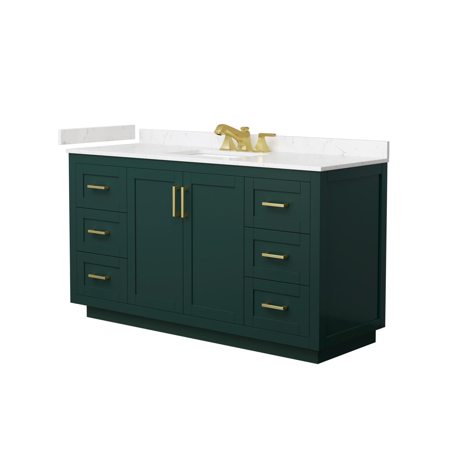 Miranda Bathroom Vanity with Countertop 60 inch Single Sink 3-hole Faucet Setup