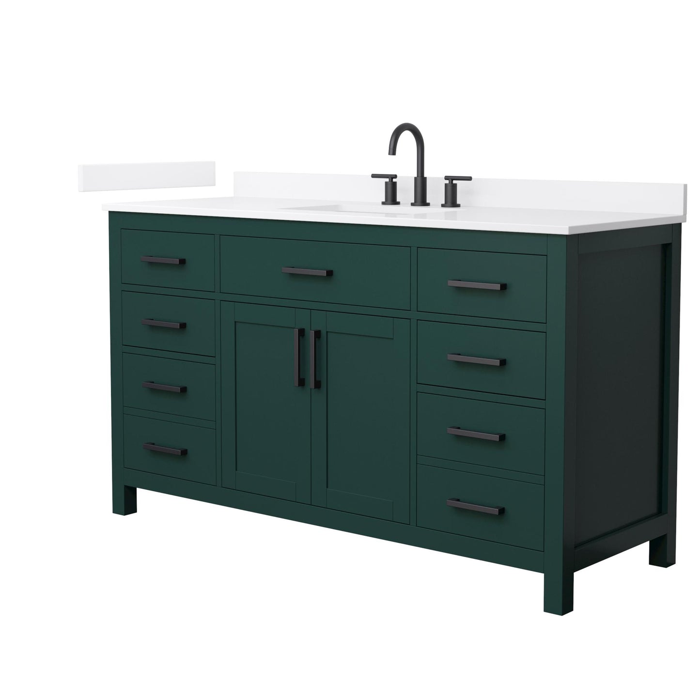 Beckett Bathroom Vanity with Countertop 60 inch Single Sink 3-hole Faucet Setup
