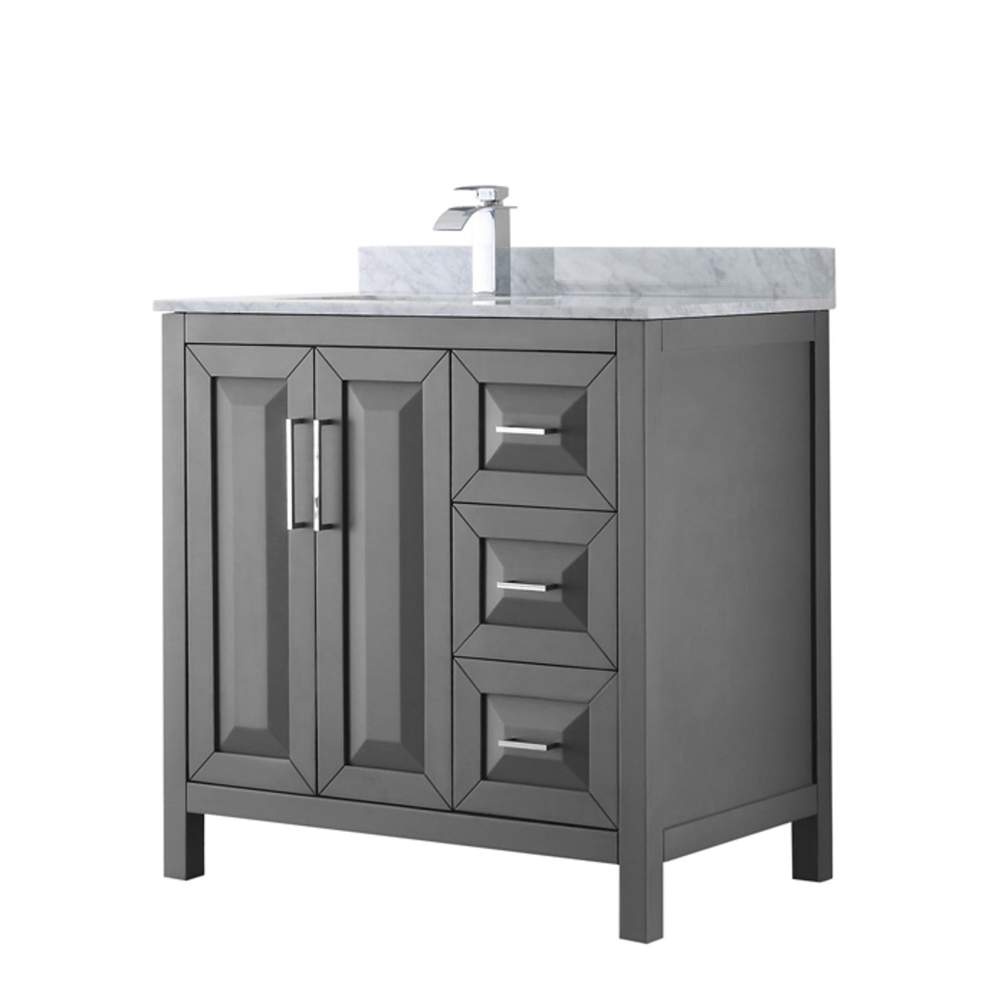 Daria Bathroom Vanity with Countertop 36 inch Single Sink Single hole Faucet Setup