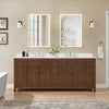 Custom image for Dark Walnut with Brushed Nickel Trim / White Cultured Marble / No Mirror