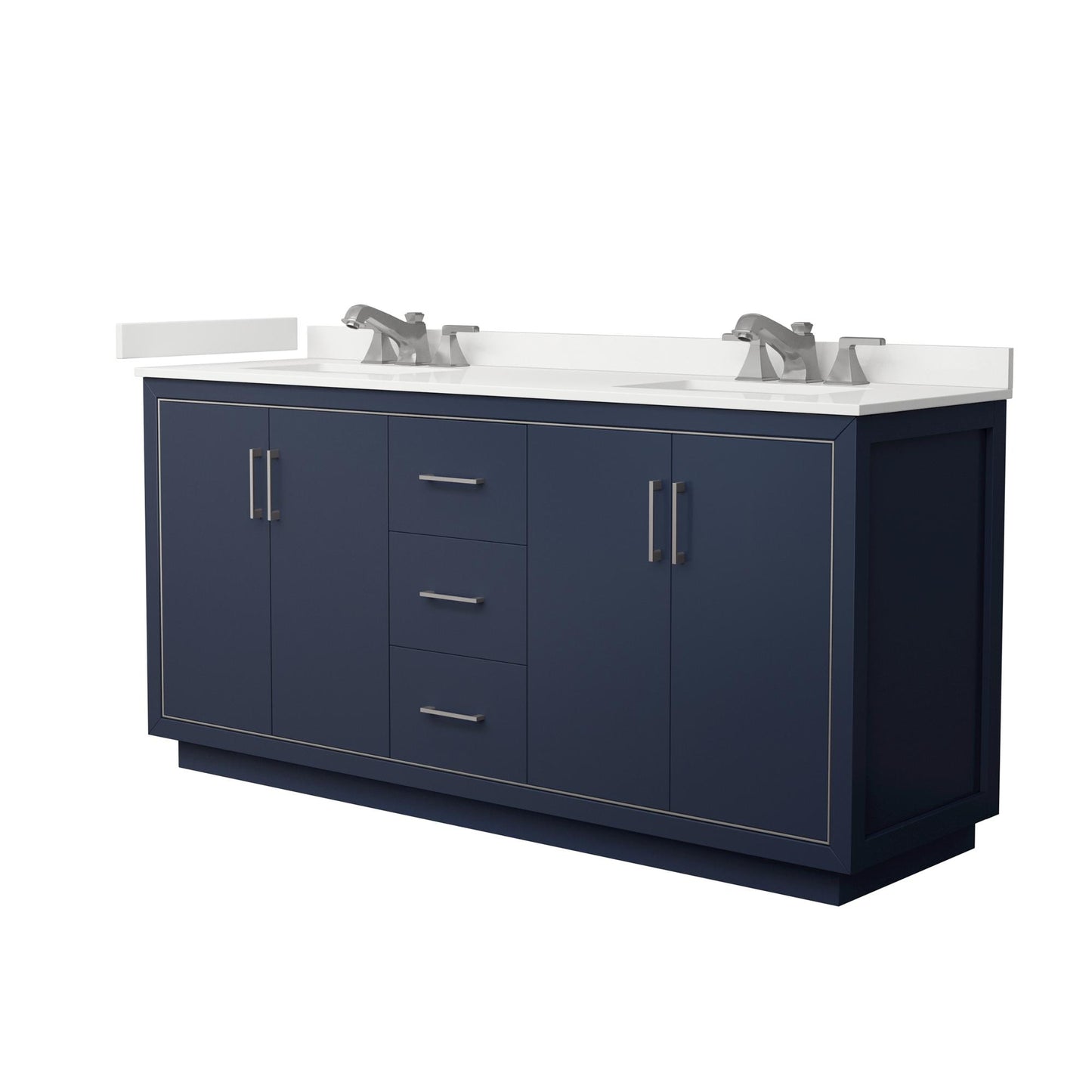 Icon Bathroom Vanity with Countertop 72 inch Double Sink 3-hole Faucet Setup
