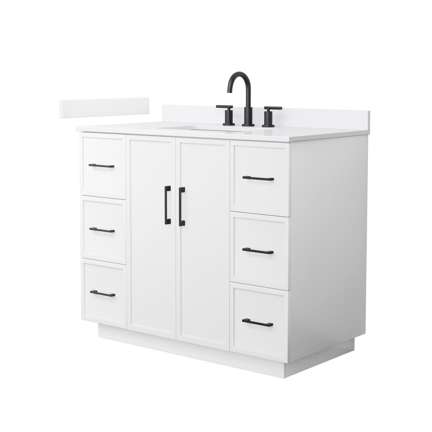 Elan TK Bathroom Vanity with Countertop 42 inch Single Sink 3-hole Faucet Setup