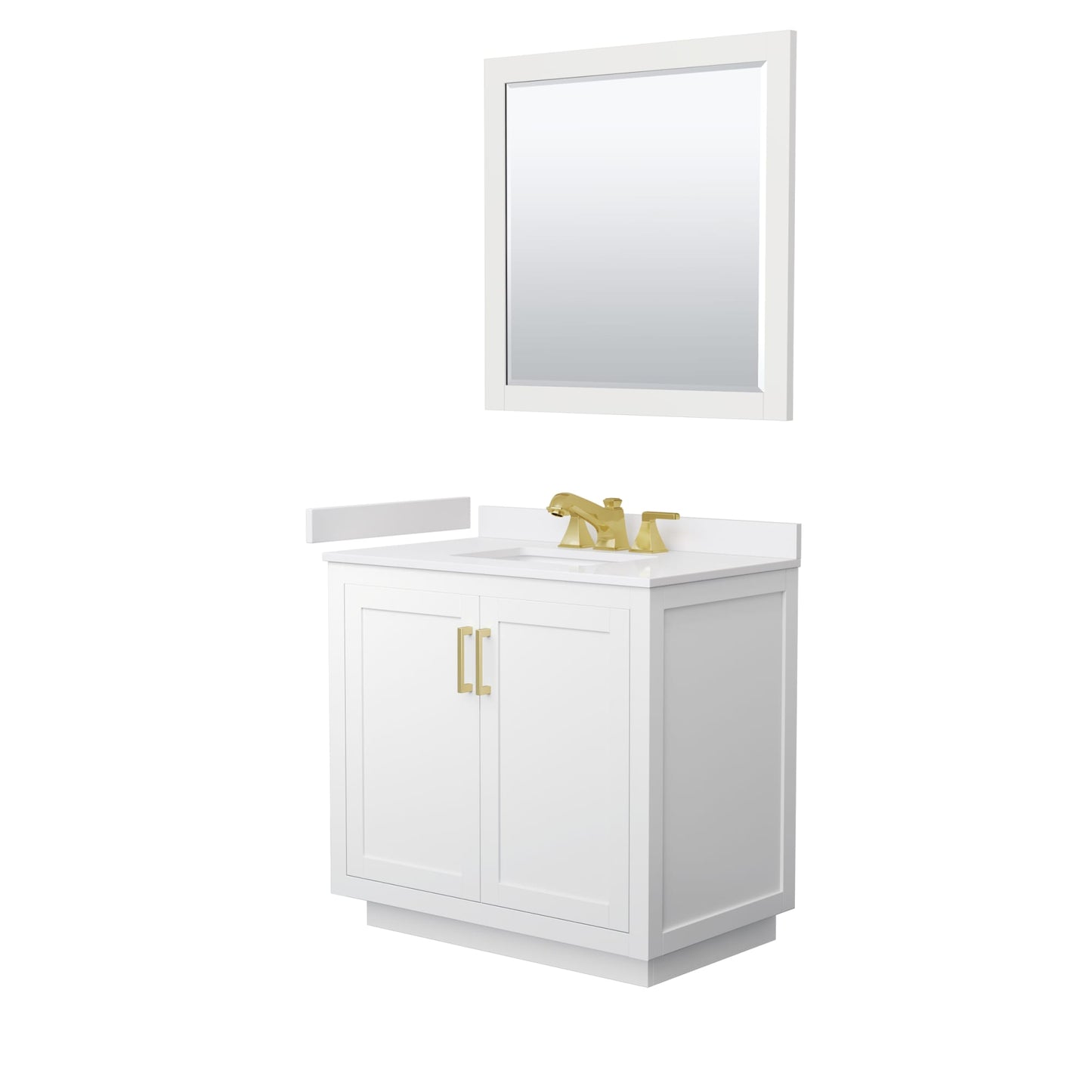 Miranda Bathroom Vanity with Countertop 36 inch Single Sink 3-hole Faucet Setup