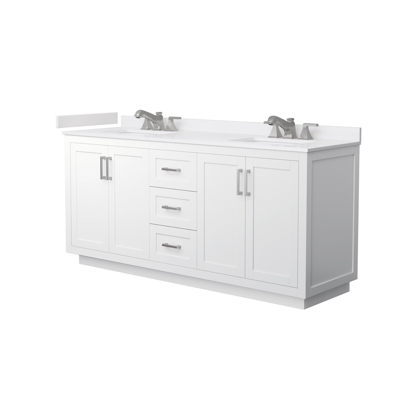 Miranda Bathroom Vanity with Countertop 72 inch Double Sink 3-hole Faucet Setup