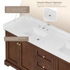 Custom image for Dark Walnut with Brushed Gold Trim / Carrara Cultured Marble / No Mirror
