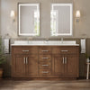 Custom image for Dark Oak with Brushed Nickel Trim / White Quartz / No Mirror