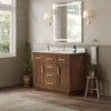Custom image for Dark Oak with Brushed Gold Trim / Giotto Quartz / No Mirror