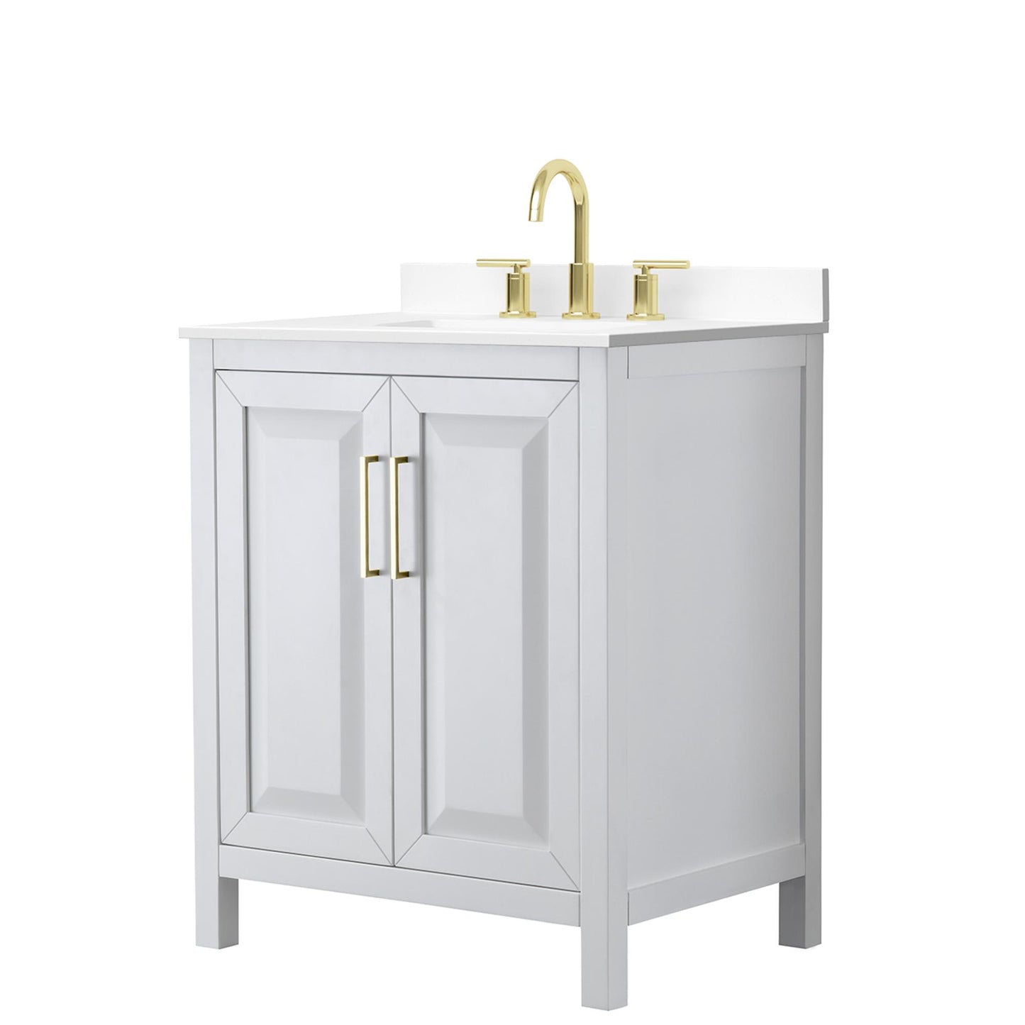 Daria Bathroom Vanity with Countertop 30 inch Single Sink 3-hole Faucet Setup