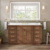 Custom image for Dark Oak with Brushed Gold Trim / Carrara Cultured Marble / No Mirror