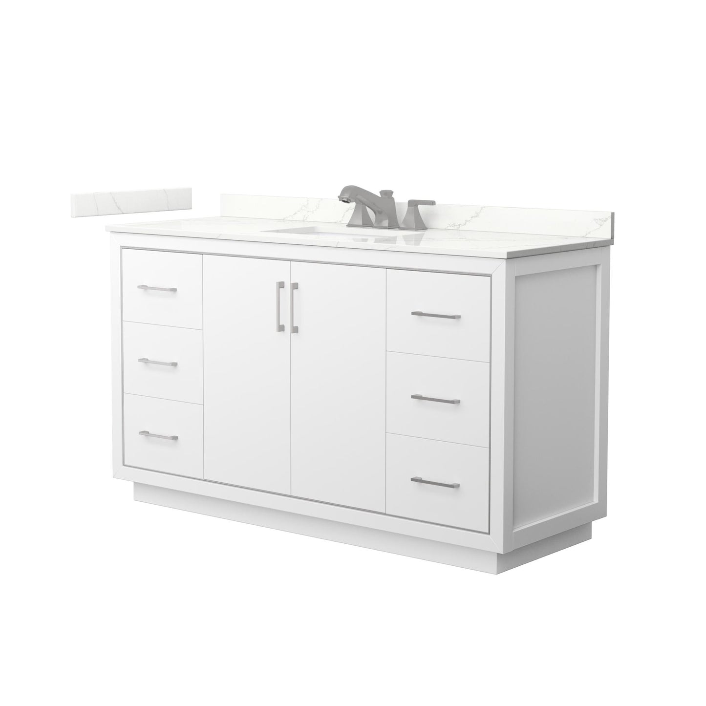 Icon Bathroom Vanity with Countertop 60 inch Single Sink 3-hole Faucet Setup