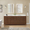Custom image for Dark Walnut with Brushed Nickel Trim / White Quartz / No Mirror