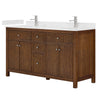 Custom image for Dark Walnut with Brushed Nickel Trim / Carrara Cultured Marble / No Mirror