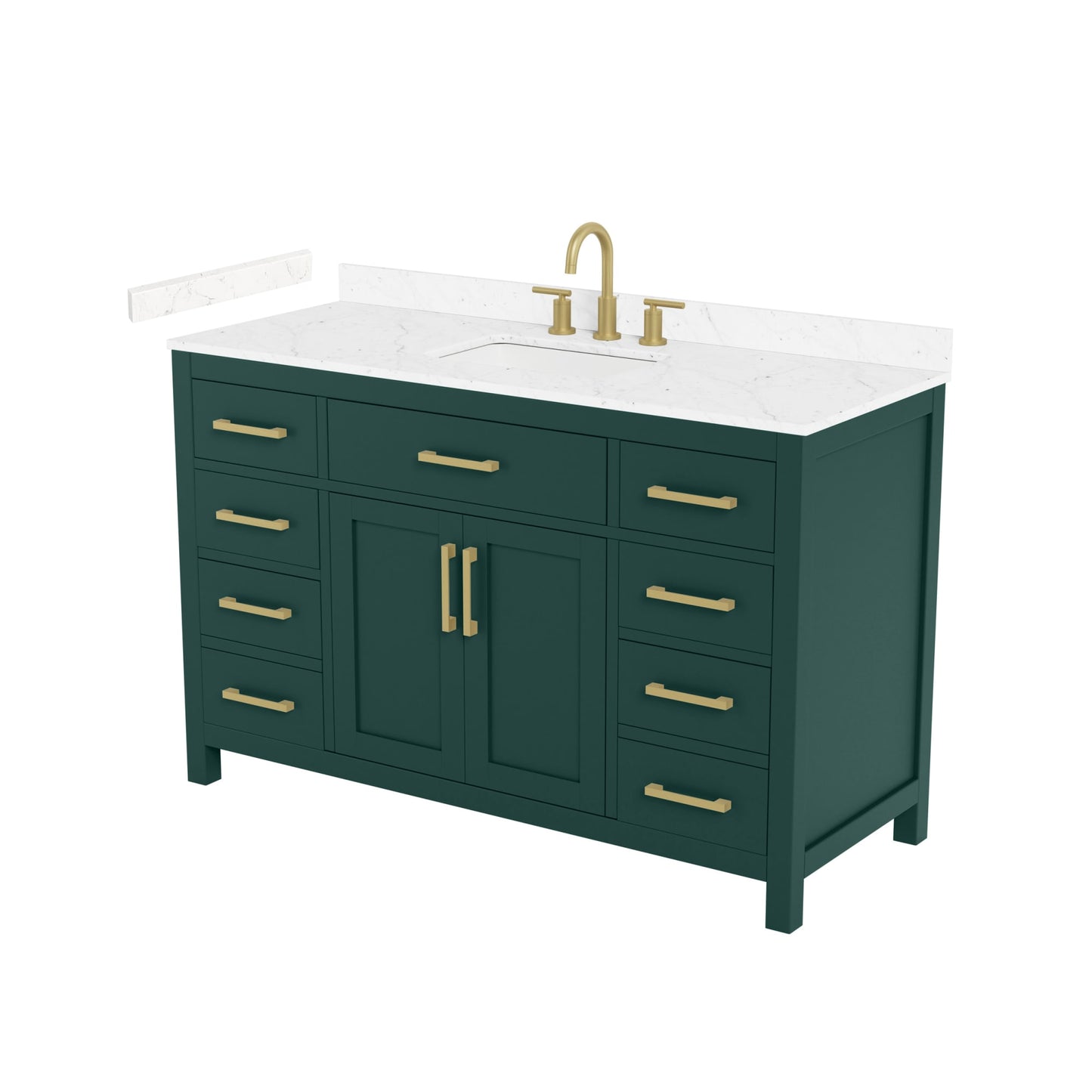 Beckett Bathroom Vanity with Countertop 54 inch Single Sink 3-hole Faucet Setup