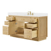 Custom image for Rift Oak with Brushed Gold Trim / White Cultured Marble / No Mirror