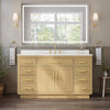 Custom image for Rift Oak with Brushed Gold Trim / Carrara Cultured Marble / No Mirror