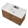 Custom image for Toasted Walnut with Matte Black Trim / White Quartz / No Mirror