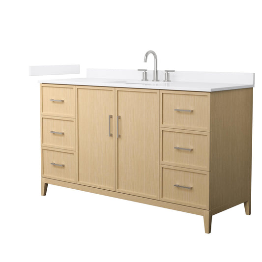 Elan Bathroom Vanity with Countertop 60 inch Single Sink 3-hole Faucet Setup