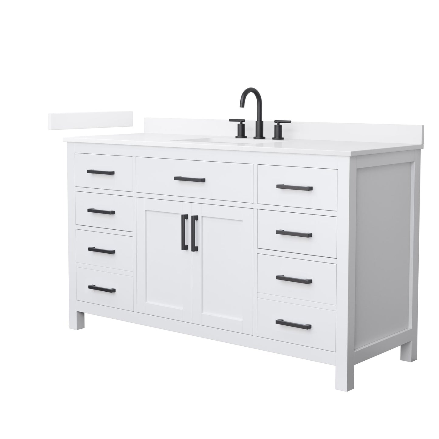 Beckett Bathroom Vanity with Countertop 60 inch Single Sink 3-hole Faucet Setup