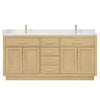 Custom image for Rift Oak with Brushed Gold Trim / White Cultured Marble / No Mirror