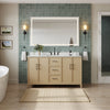 Custom image for White Oak with Matte Black Trim / Carrara Cultured Marble / No Mirror