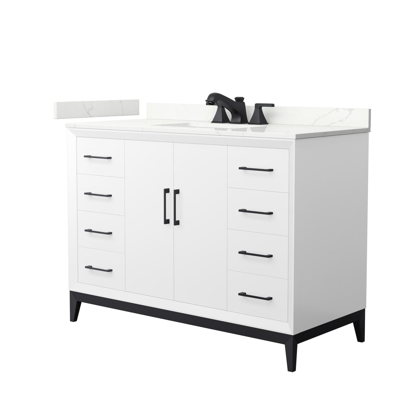 Amici Bathroom Vanity with Countertop 48 inch Single Sink 3-hole Faucet Setup