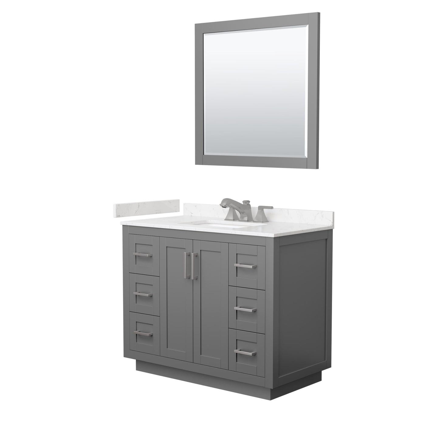 Miranda Bathroom Vanity with Countertop 42 inch Single Sink 3-hole Faucet Setup