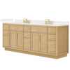 Custom image for Rift Oak with Brushed Gold Trim / White Cultured Marble / No Mirror