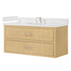 Custom image for Scandinavian Oak with Brushed Nickel Trim / White Quartz / No Mirror