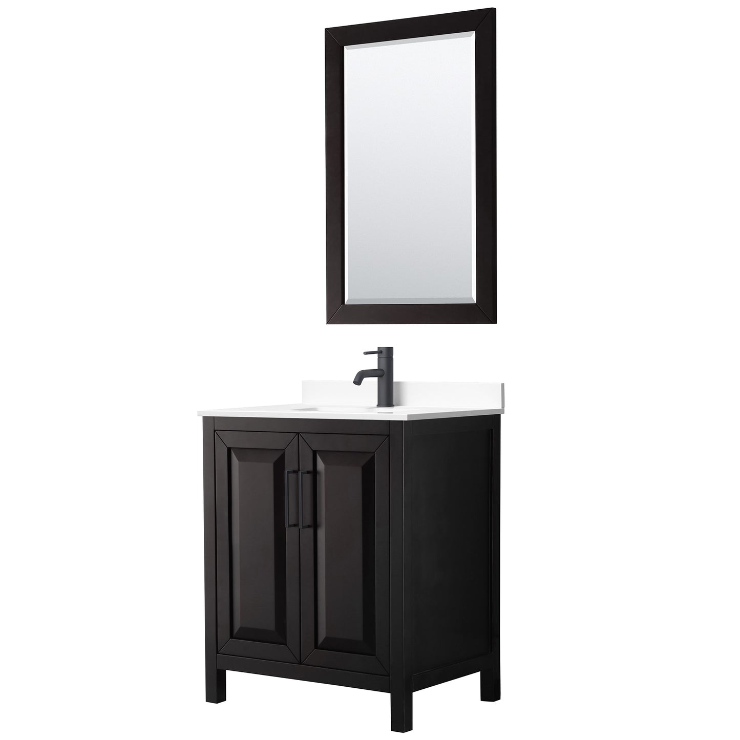 Daria Bathroom Vanity with Countertop 30 inch Single Sink Single hole Faucet Setup