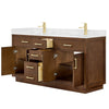 Custom image for Dark Oak with Brushed Gold Trim / Carrara Cultured Marble / No Mirror