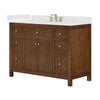 Custom image for Dark Walnut with Brushed Gold Trim / Giotto Quartz / No Mirror