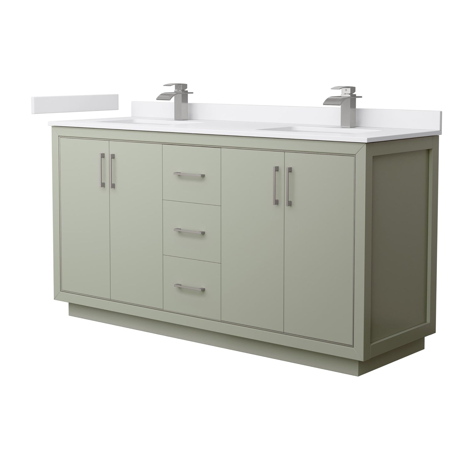 Icon Bathroom Vanity with Countertop 66 inch Double Sink Single hole Faucet Setup