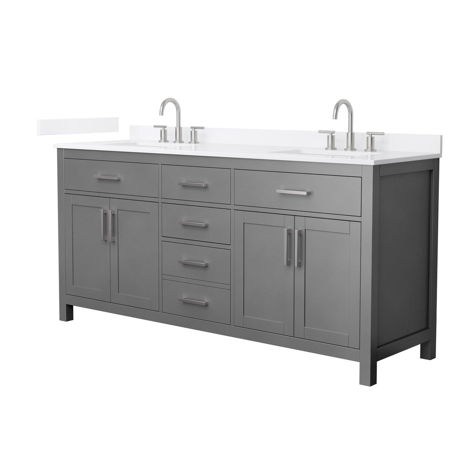Beckett Bathroom Vanity with Countertop 72 inch Double Sink 3-hole Faucet Setup