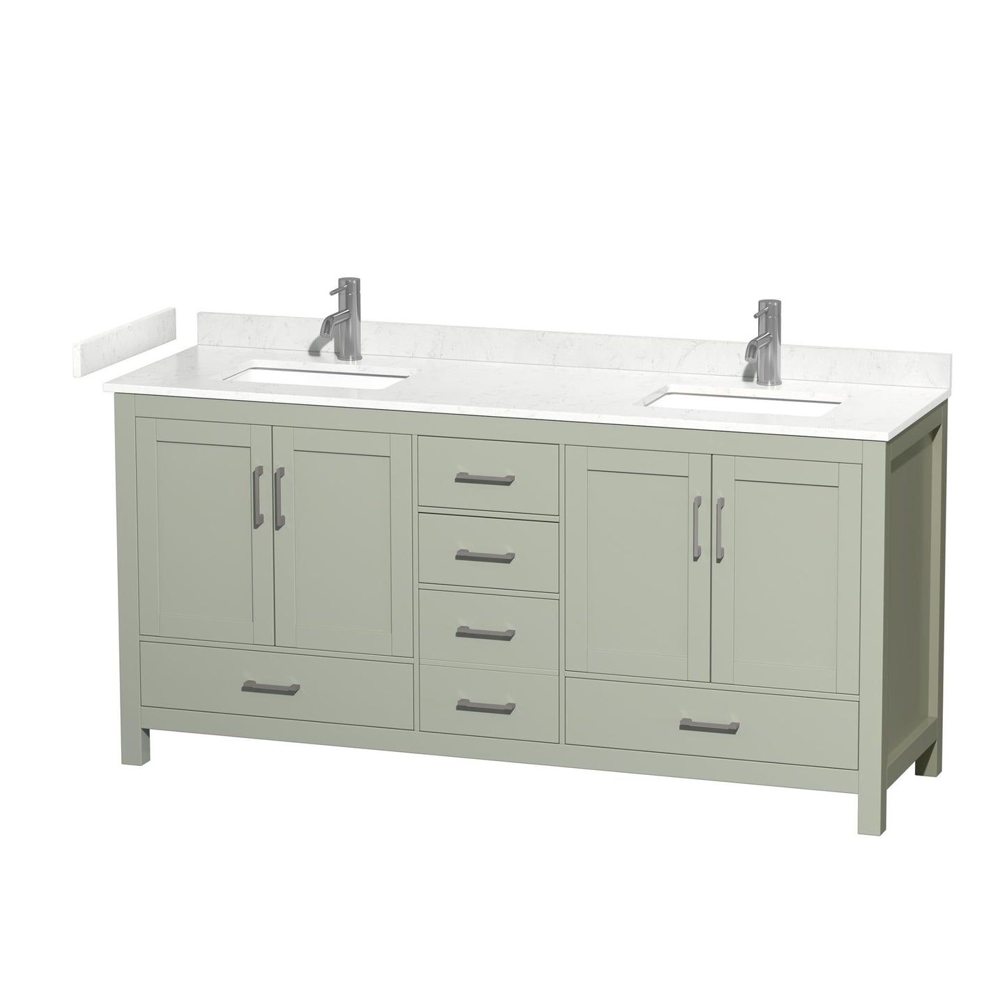 Sheffield Bathroom Vanity with Countertop 72 inch Double Sink Single hole Faucet Setup