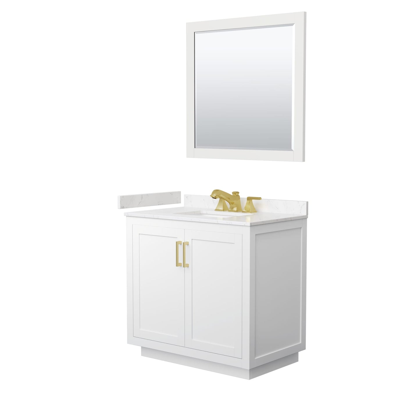 Miranda Bathroom Vanity with Countertop 36 inch Single Sink 3-hole Faucet Setup