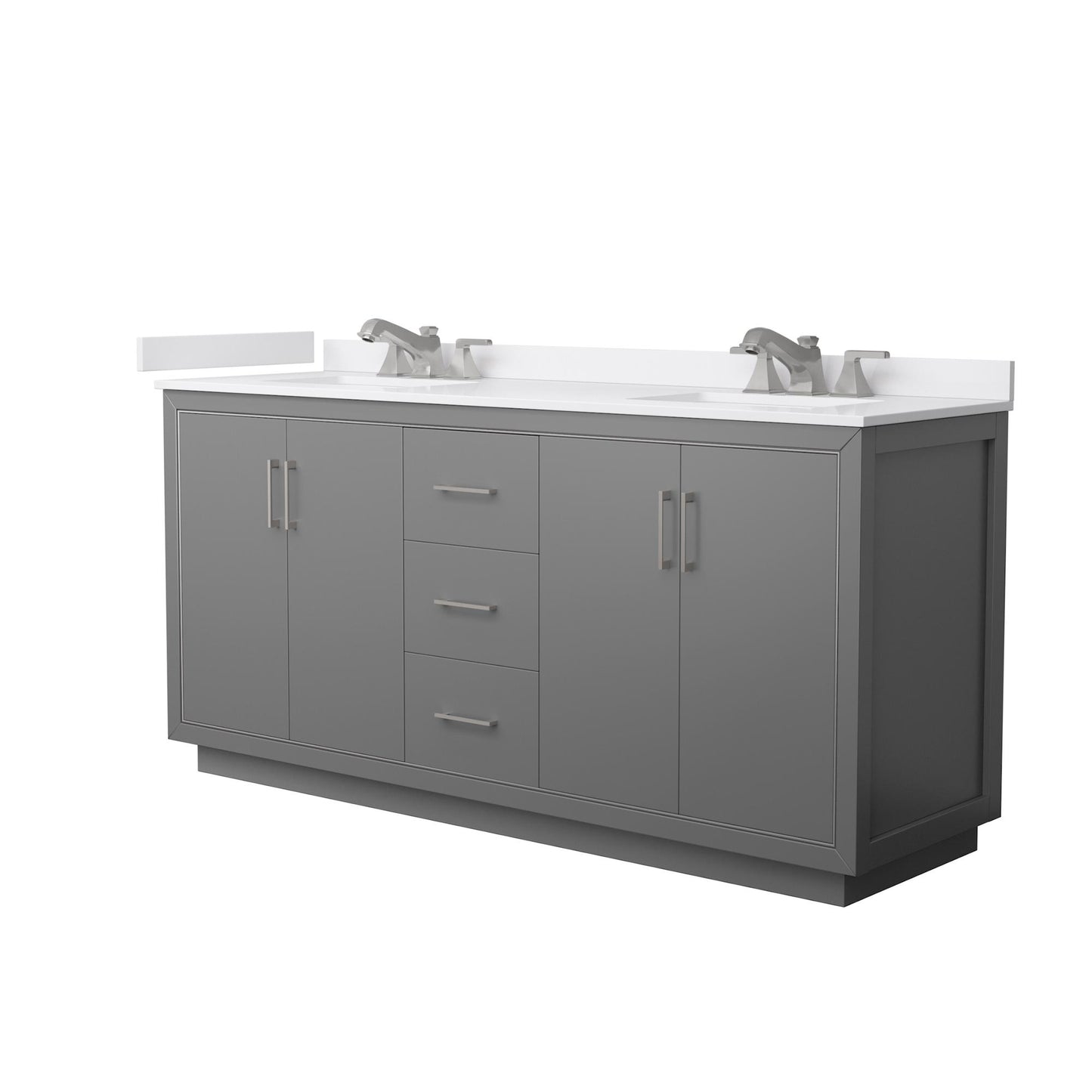 Icon Bathroom Vanity with Countertop 72 inch Double Sink 3-hole Faucet Setup