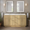 Custom image for Rift Oak with Brushed Nickel Trim / White Quartz / No Mirror