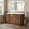 Custom image for Dark Oak with Brushed Gold Trim / Carrara Cultured Marble / No Mirror
