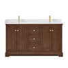 Custom image for Dark Walnut with Brushed Gold Trim / White Quartz / No Mirror