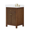 Custom image for Dark Walnut with Brushed Gold Trim / White Quartz / No Mirror